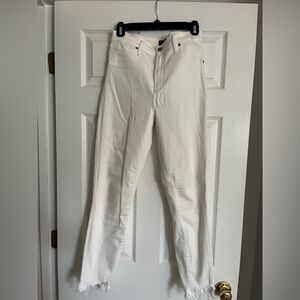 Abercrombie High Rise Super Skinny Ankle White Jeans